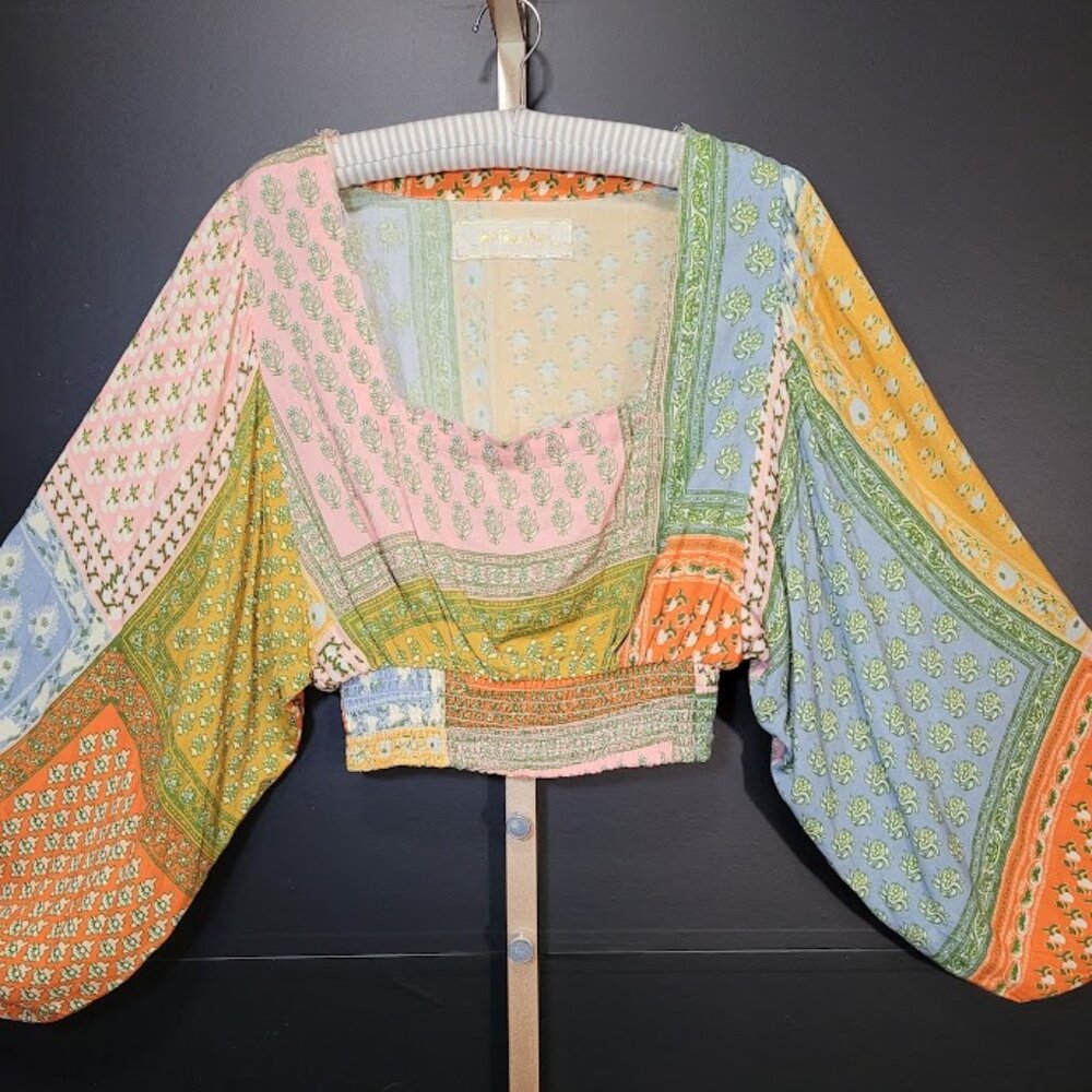 Jen's Pirate Booty Multicolor Patchwork Crop Top
